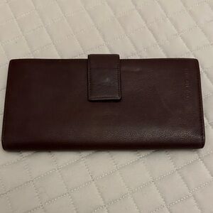 Mancini Dark Burgundy Leather Clutch Wallet